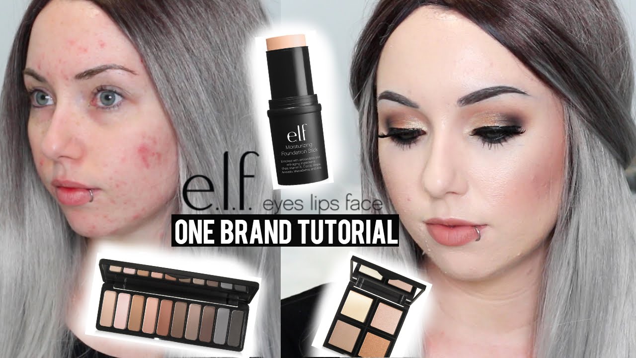 Elf ONE BRAND TUTORIAL Acne Coverage Smokey Eye Affordable