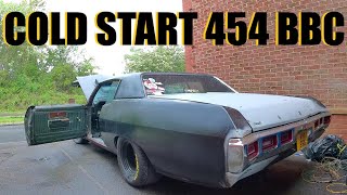 Cold start 454 big block straight out the headers