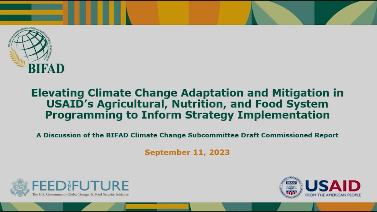 BIFAD Public Mtg. & Report Launch: Elevating Climate Change in Agrifood System Programs - Afternoon