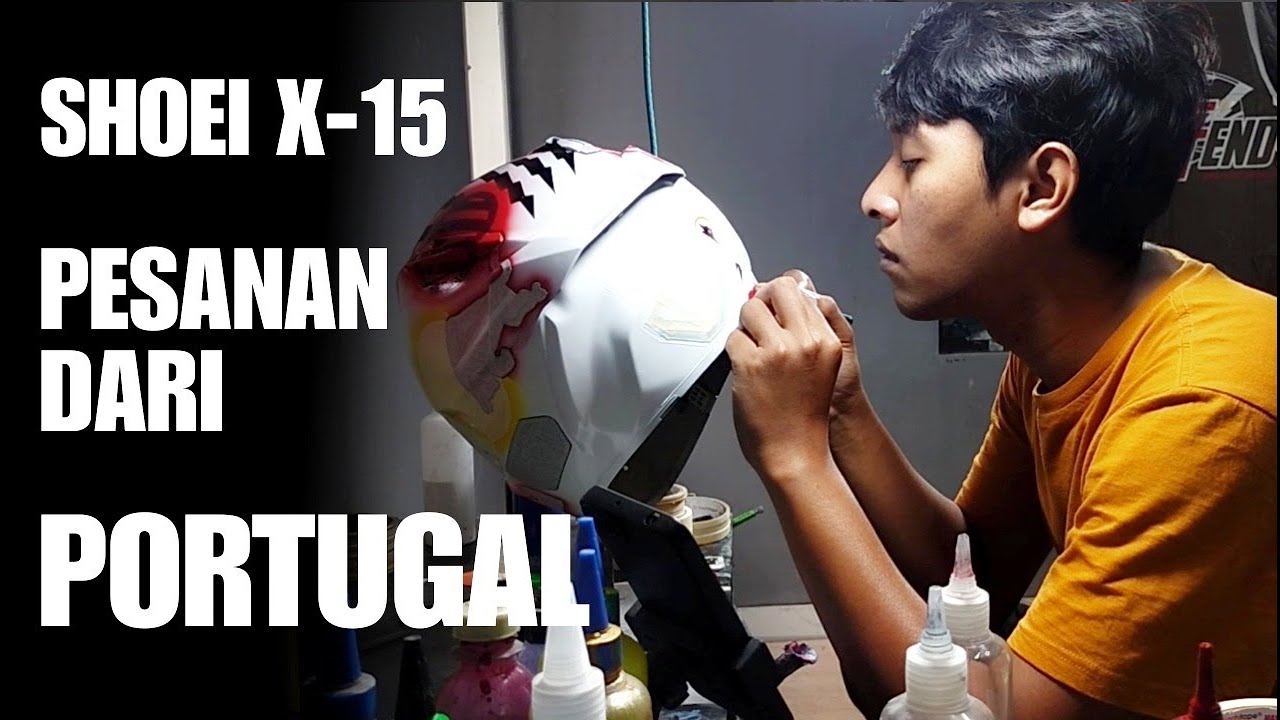 PESANAN DARI PORTUGAL;helm Shoei x-15 repaint motif Fabio diggia