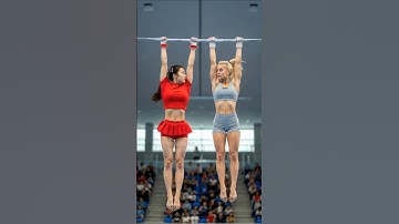 Pull-Up Bar Rivals: Fall or Fly. #pullupbar #pullups  #femalefighter #철봉 #풀업바