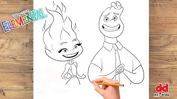 how to draw Ember , Wade from Elemental step by step #drawing #tutorial #dodraw