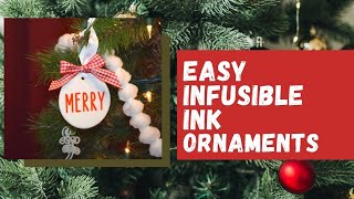 Rae Dunn Inspired Ceramic Ornaments! Cricut Infusible Ink DIY!