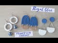 Royal Blue Earrings Collection | How to make clay earrings - Beginner guide