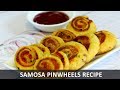Samosa Pinwheels | Crispy Samosa Roll | Aloo Bhakarwadi | MadhurasRecipe Ep - 673