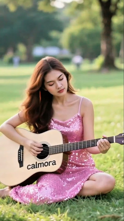 ✨ Cewek Cantik Bermain Gitar Akustik di Taman 🎸 | Relaxing Vibes