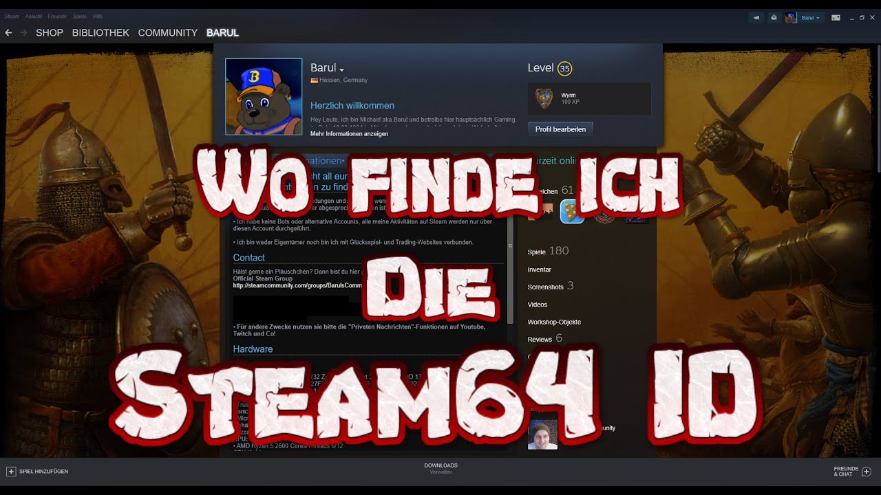 🔴 STEAM64 ID Wo kann man sie finden die Steam64
