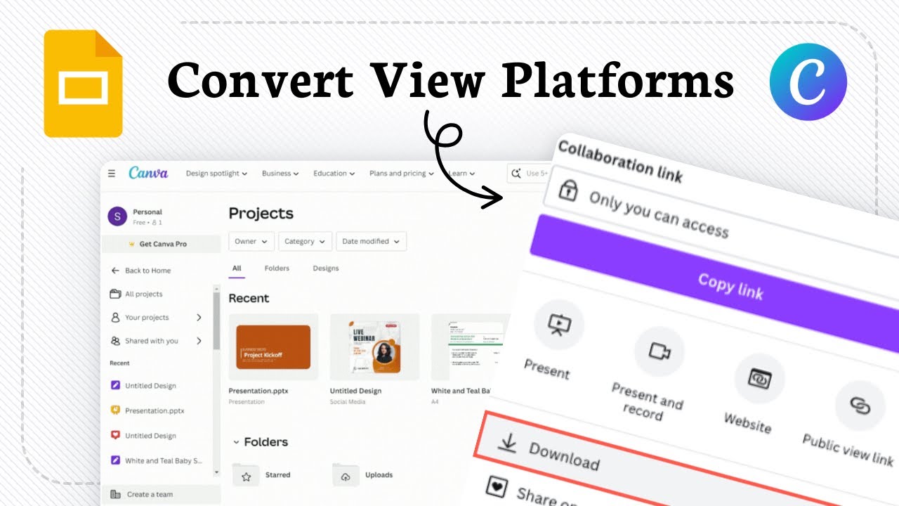 How to convert a presentation between Canva and Google Slides - YouTube