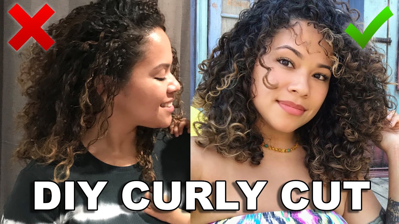 DIY CURLY CUT | RËZO CUT | HOW TO CUT YOUR CURLY HAIR AT HOME | CUTTING CURLY  HAIR FOR MORE VOLUME - YouTube