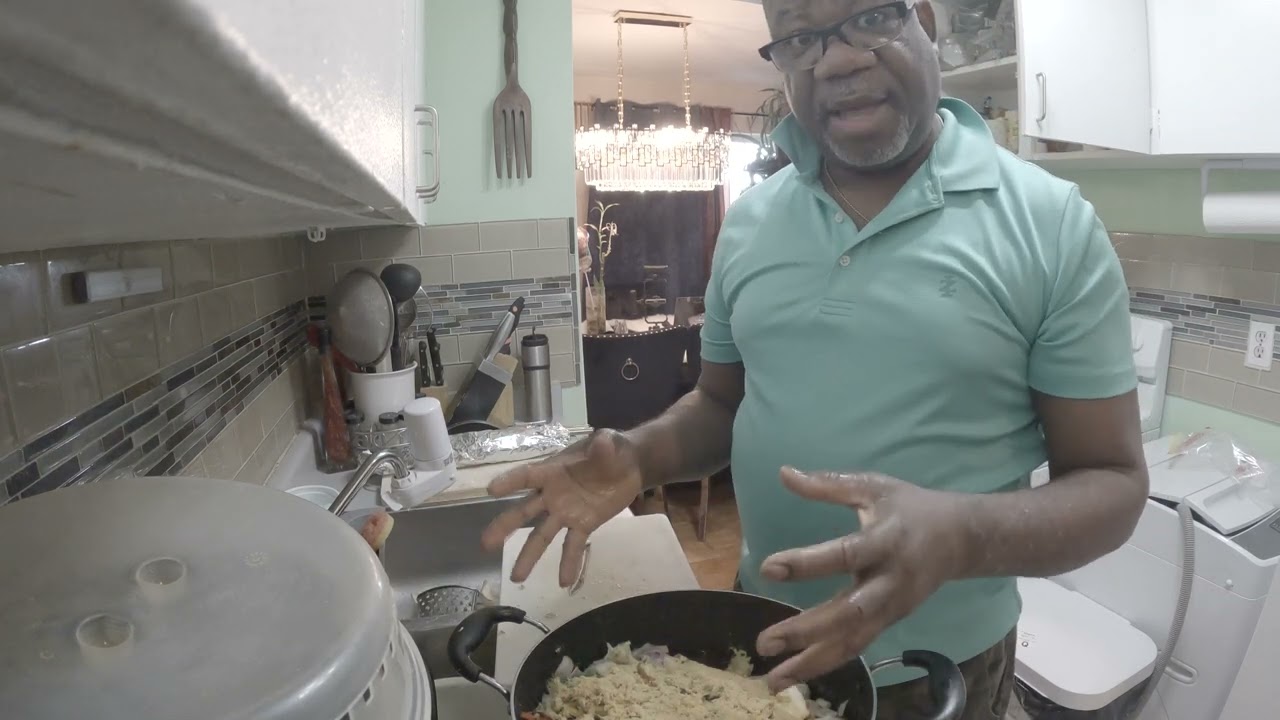 Prepping fish and curry Goat to cook dinner 2025