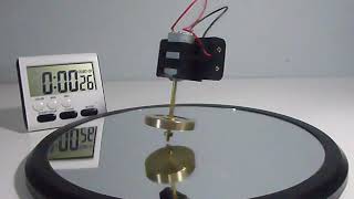 Slow Motion 240 FPS Battery Mounted Spinning Top Rises Instantly. Falls Fast When Off.