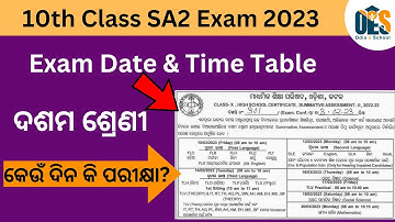 10th Class SA2 Exam Date and Time Table 2023|BSE Board Exam Schedule 2023|