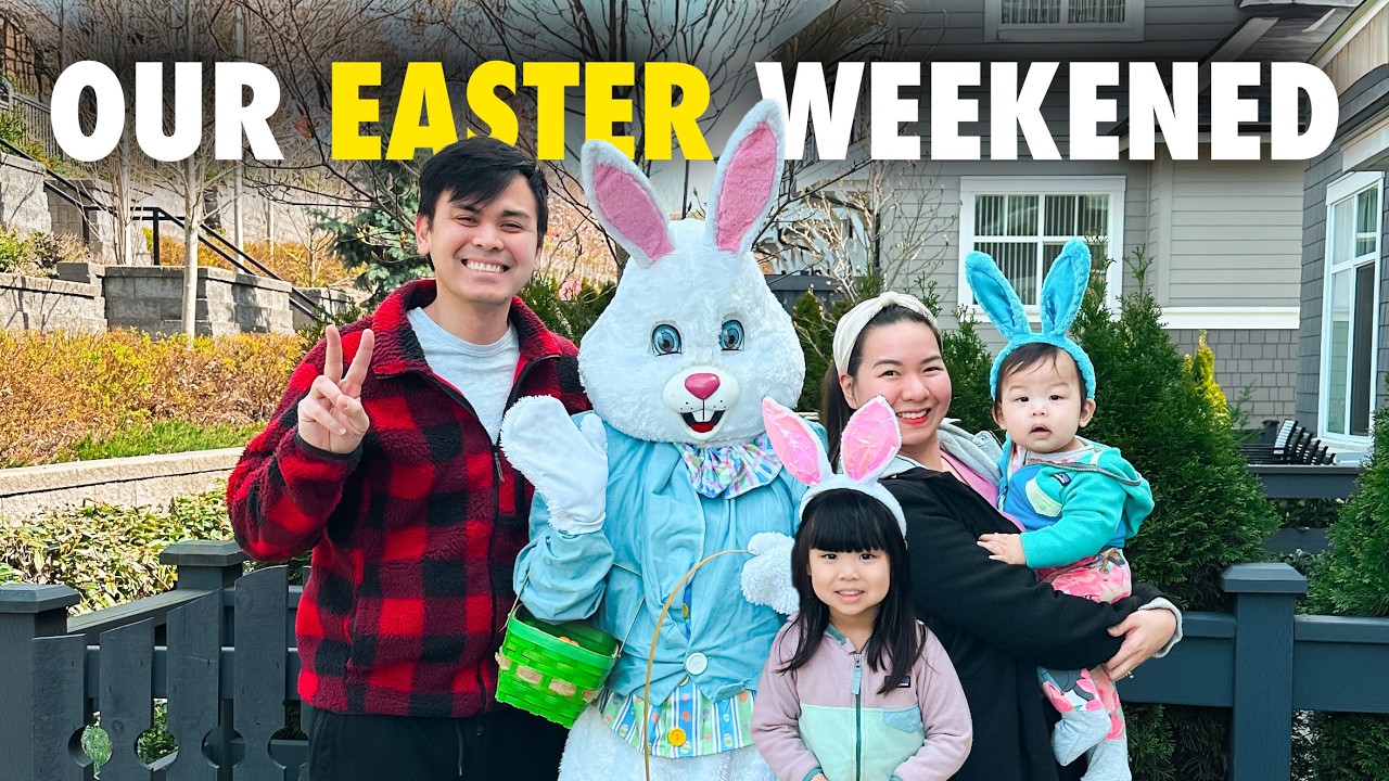 Our Easter Weekend: Train Ride, Free Egg Hunt & Easter Bunny Came to Our House!