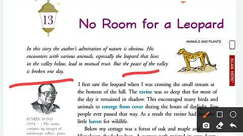 No Room For Leopard By Ruskin Bond In Hindi Class 6 Chapter 13 New Gem's English Ratna Sagar Icse