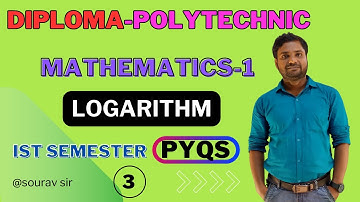 [C-3] LOGARITHM | লগারিদম । DIPLOMA ENGINEERING 1ST SEM MATHEMATICS-1।