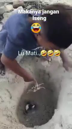Viral! Bocil Adu Kepiting Malah Dia yang Dijepit Sama Kepiting #Ngakak #Lucu #videolucu