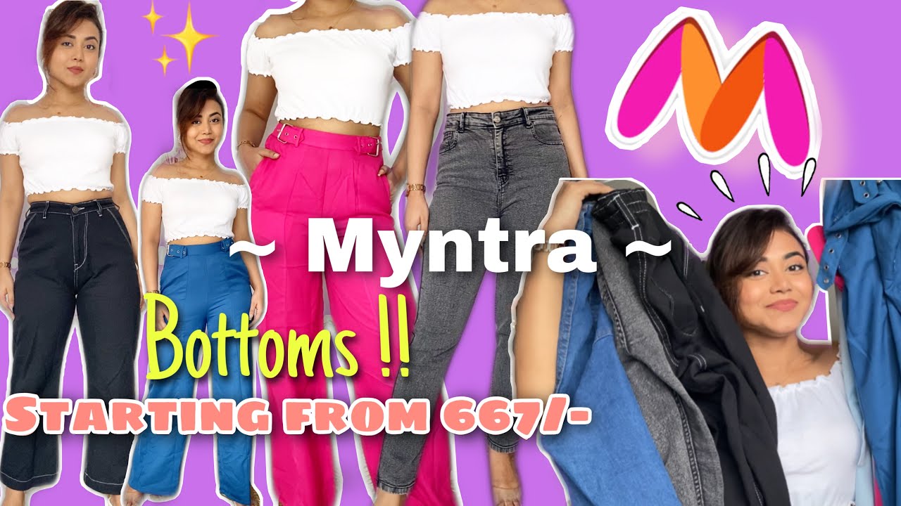 Myntra *High waist* Bottom Haul 7 items you’ll love it ️ Denim