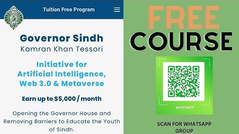 Governor Sindh Free Courses  and Earning Option| IT Courses | Kamran khan tessori | Earn 5000$/month