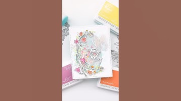 Floral shaker card inspiration with soft ink blending 🌸✨ #handmadecards #cardmaking