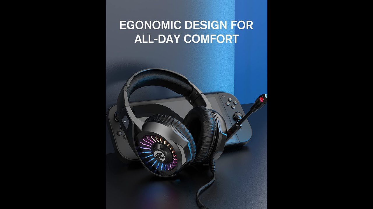 ZIUMIER Gaming Headset with Microphone Compatible with PS4 PS5 Xbox One