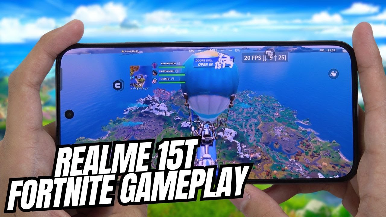 Realme 15T Fortnite Mobile Gameplay | Dimensity 6400 Max