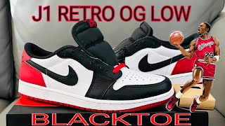 AIR JORDAN 1 LOW RETRO OG BLACKTOE UNBOXING