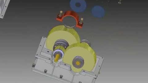 lắp ráp hộp giảm tốc 2 cấp đồng trục bằng inventor