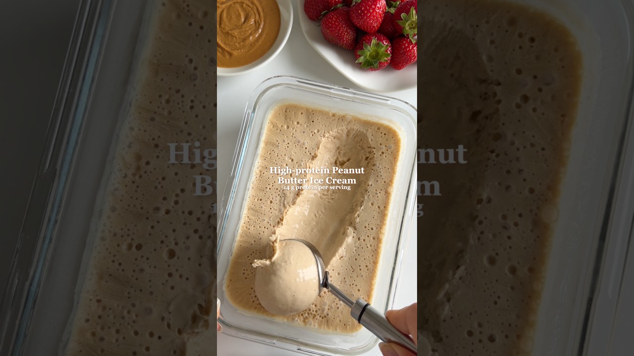 High-protein Peanut Butter Ice Cream😍 No protein powder or ice cream maker!