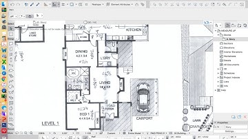 ArchiCAD 21 House Project - part 19 - storey setup for tracing sketch