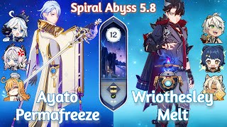 C1 Wriothesley Melt X C0 Ayato Freeze - New Spiral Abyss 5.8 Genshin Impact