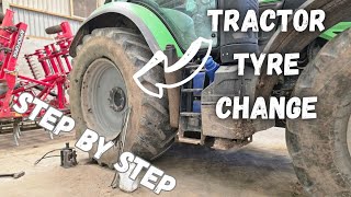How to fit a TRACTOR TYRE!