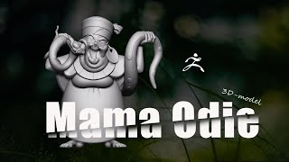 3D-sculpting of Mama Odie from cartoon The Princess and the Frog