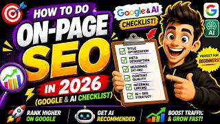 How To Do ON-PAGE SEO in 2026 (Google & AI Checklist) - Beginners Guide