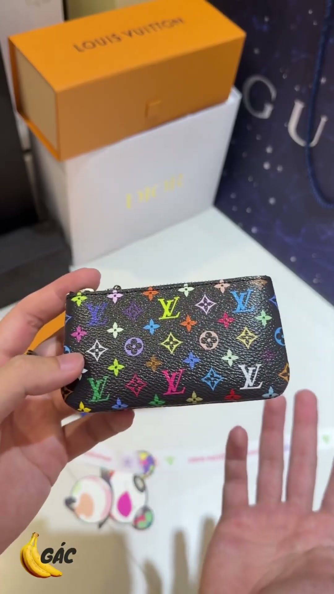 Review/Unboxing Ví Louis Vuitton X Murakami Key Pouch Black