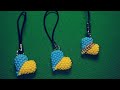 Full video  МК Брелок Серце України. Ukraine. Beaded heart. Keychain #Бисероблетение #Beadwork #DIY