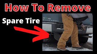 Remove the spare tire off a Chevy Silverado Truck // Lower Spare Tire In A Chevy Truck