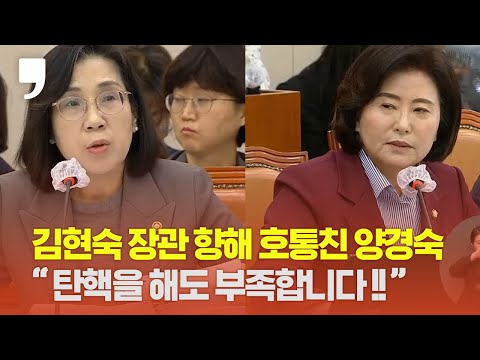 [2023년 국정감사] <strong>김현숙</strong> 장관 향해 호통친 양경숙 &amp;quot;탄핵을 해도 부족합니다!&amp;quot;