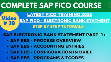 SAP FICO Class - 40 | Complete Electronic Bank Statement Step By Step Configuration