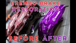 Brembo Brake Caliper Rebuild / Restoration & Rays CE28 Powdercoating Restoration