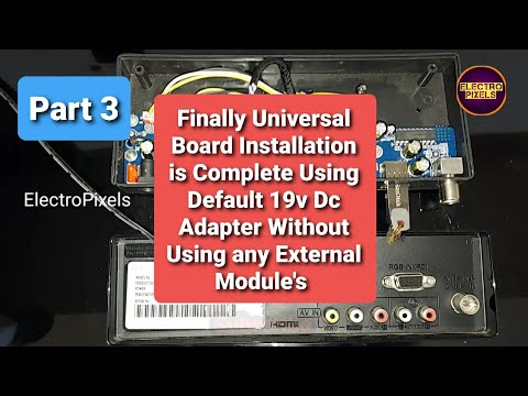 Final Installation process of Universal board using 19V adapter in Lg led  Tv without Extra Module's