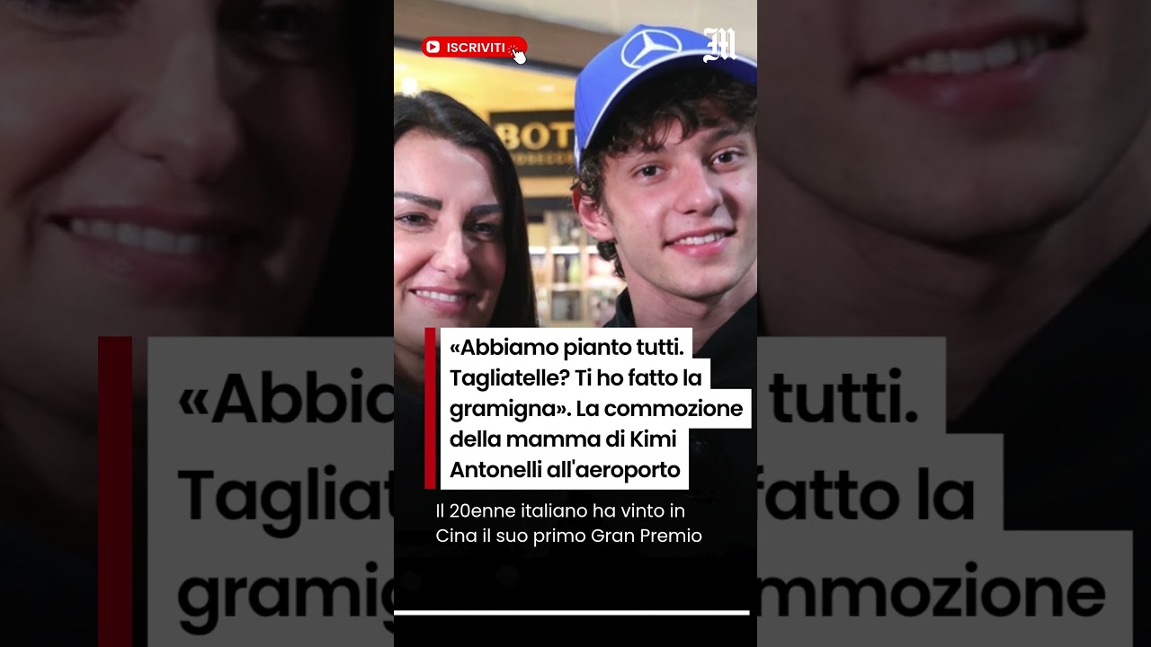 La commozione della mamma di Kimi Antonelli all'aeroporto