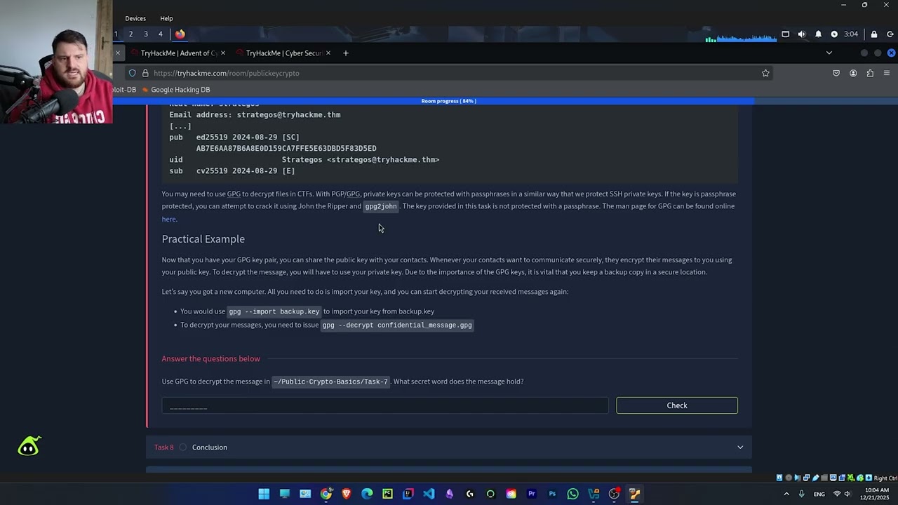 Основы криптографии с открытым ключом | Задание 7 - PGP и GPG