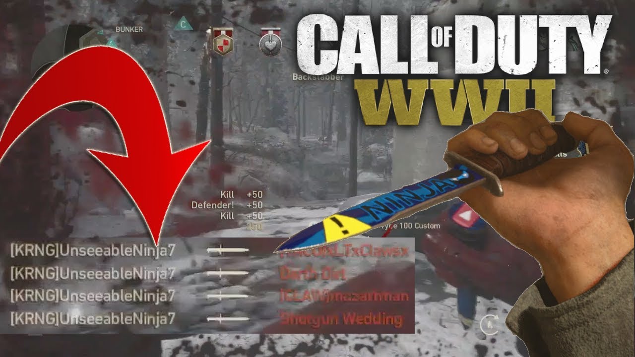 COMBAT KNIFE QUAD FEED!! (COD WW2)