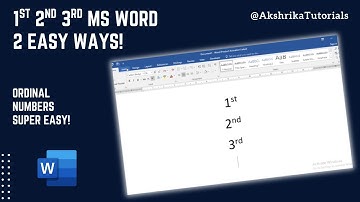 How to Write 1st 2nd 3rd in MS Word (2 Easy Methods!)