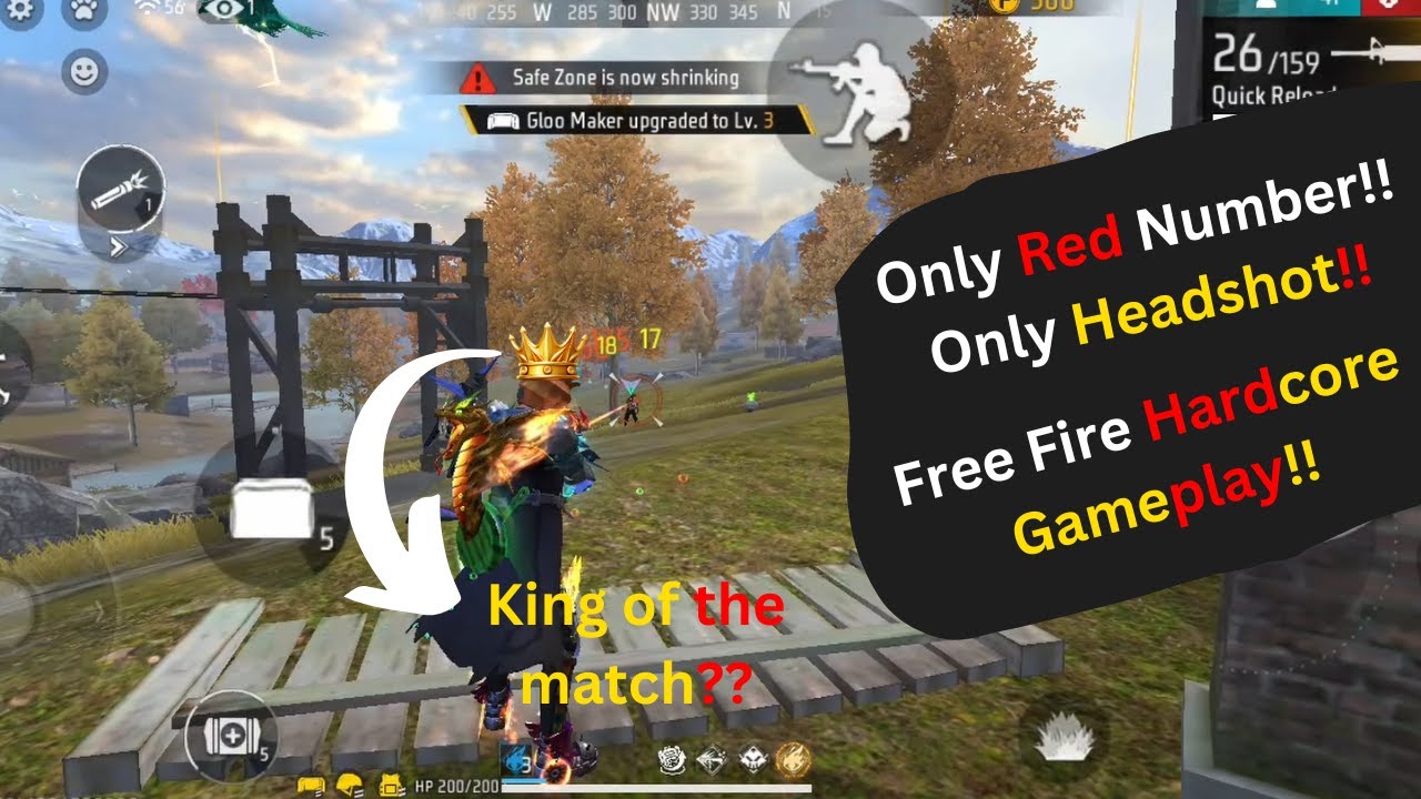 Only Red Number || Only Headshot || High Kills || Free Fire Hardcore Extreme Gameplay || Alpine Map
