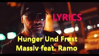 Lyrics zu &quot;Hunger Und Frust - Massiv feat. Ramo&quot;