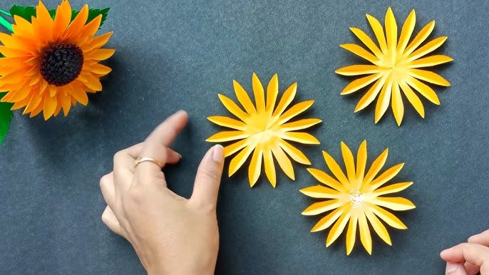 How to make a simple paper sunflower - Twitchetts