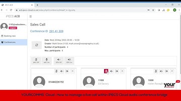 Your Comms Cloud: How to manage a live call within iPECS Cloud audio conference bridge