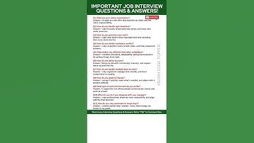 11 Most Important Job Interview Questions and Answers