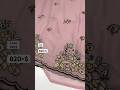 Georgette saree with embroidery work having scalloped cutwork border &amp; contrast work blouse